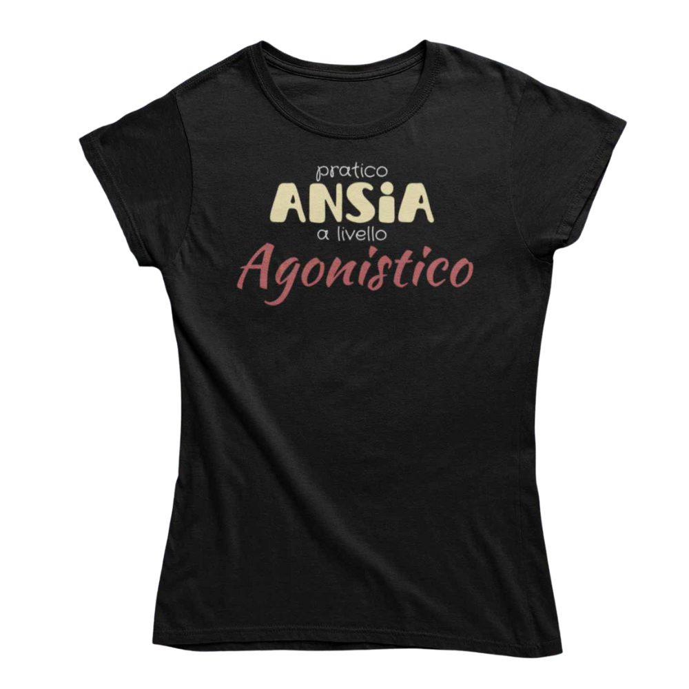 T-Shirt Uomo Divertente Con Stampa Pratico Ansia A Livello Agonistico