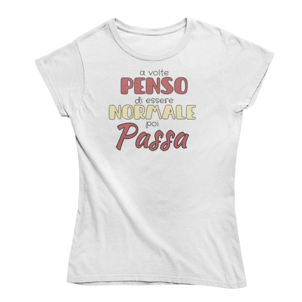 T-Shirt Uomo Divertente Con Stampa Penso Di Essere Normale