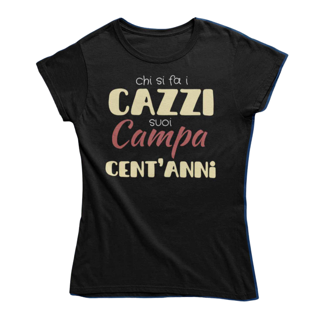 T-Shirt Donna Divertente Con Stampa Chi Si Fa I Cazzi Suoi