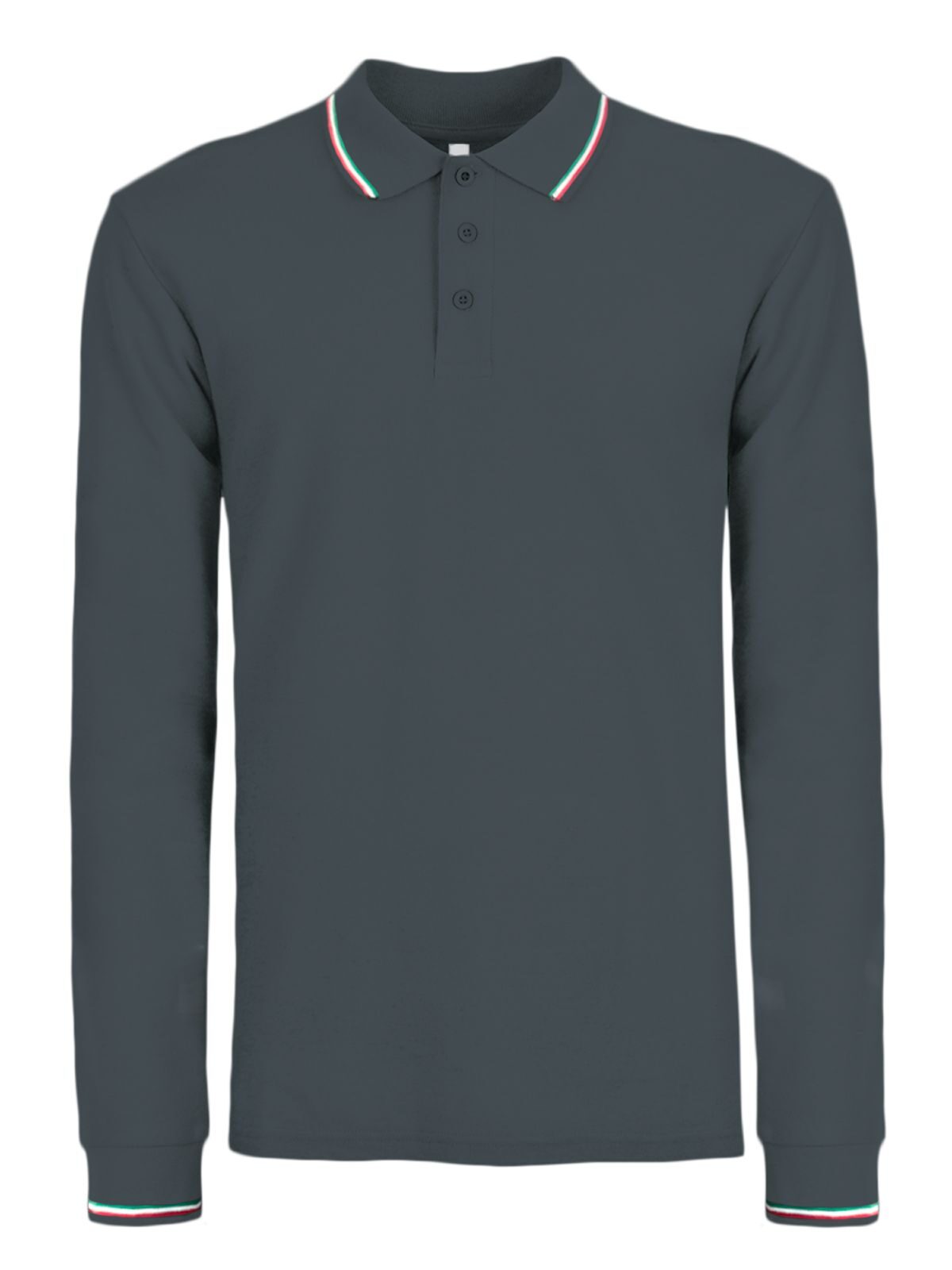 Polo Manica Lunga Uomo Bordini Tricolore BS Italy LS