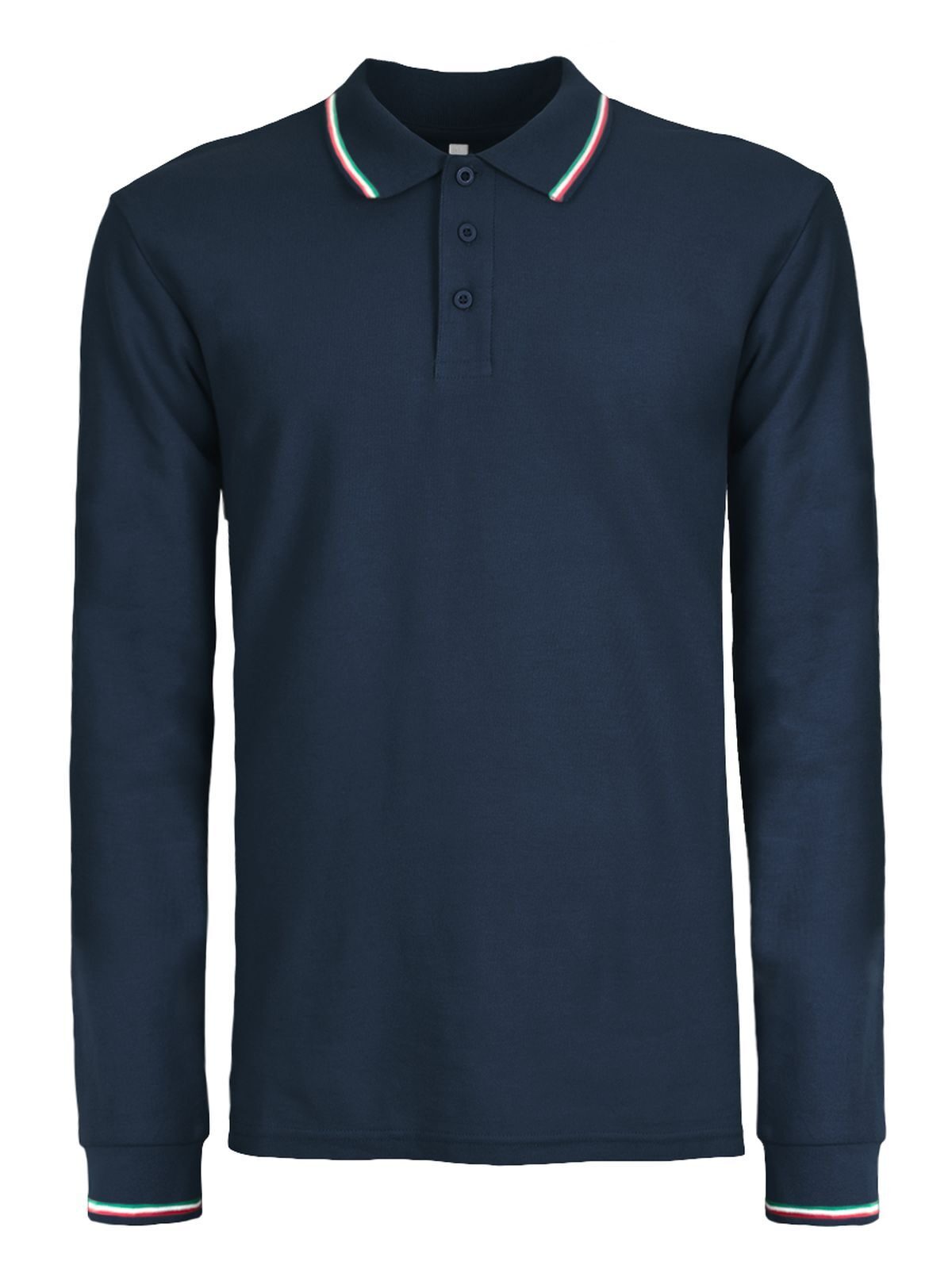 Polo Manica Lunga Uomo Bordini Tricolore BS Italy LS