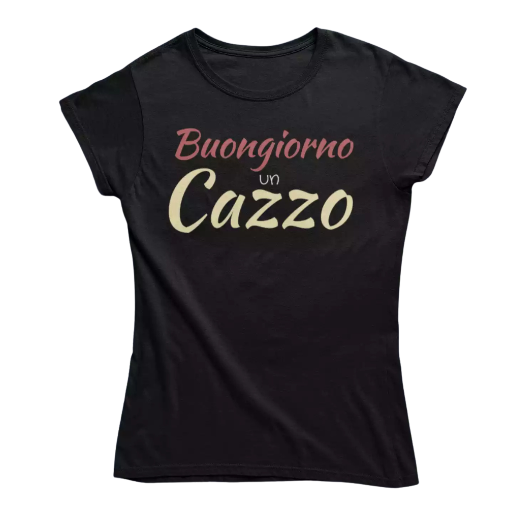 T-Shirt Uomo Divertente Con Stampa Buongiorno Un Cazzo