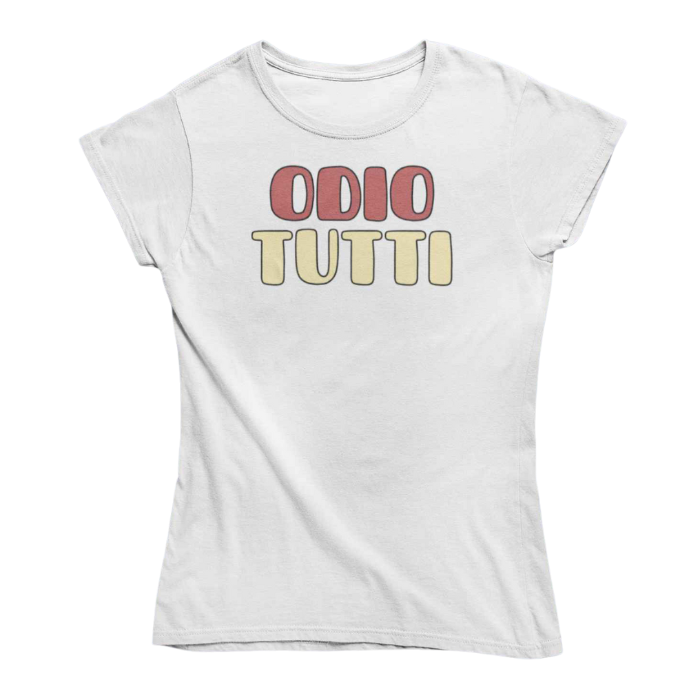 T-Shirt Uomo Divertente Con Stampa Odio Tutti