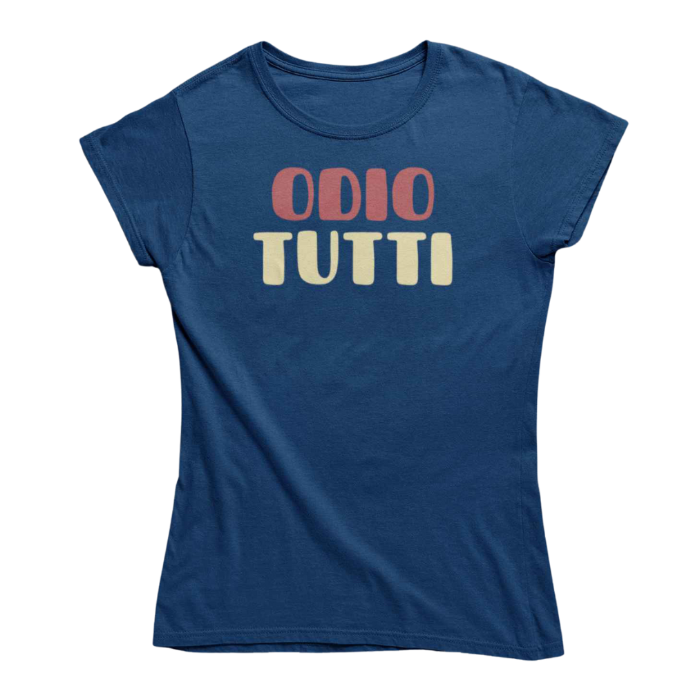 T-Shirt Uomo Divertente Con Stampa Odio Tutti