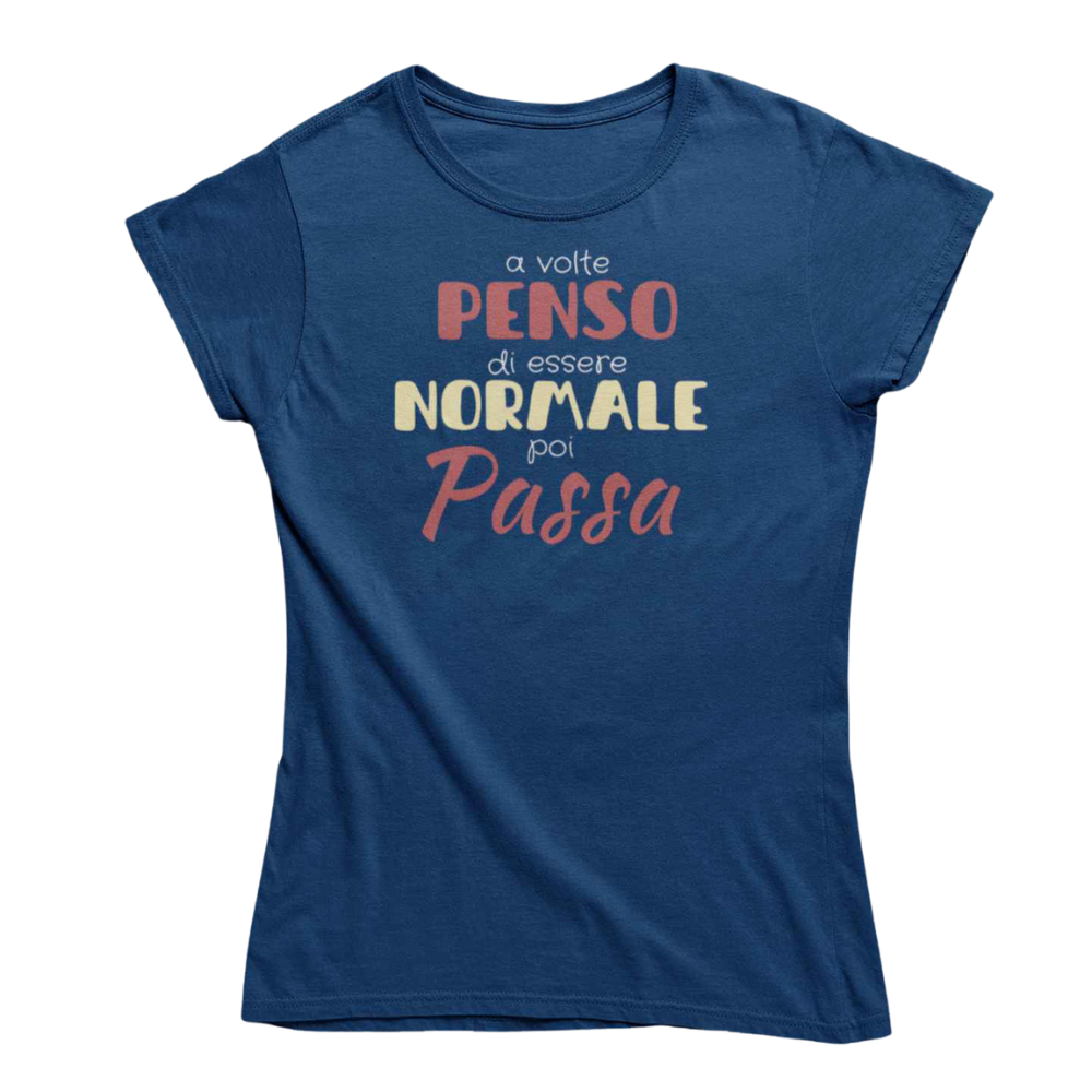T-Shirt Uomo Divertente Con Stampa Penso Di Essere Normale