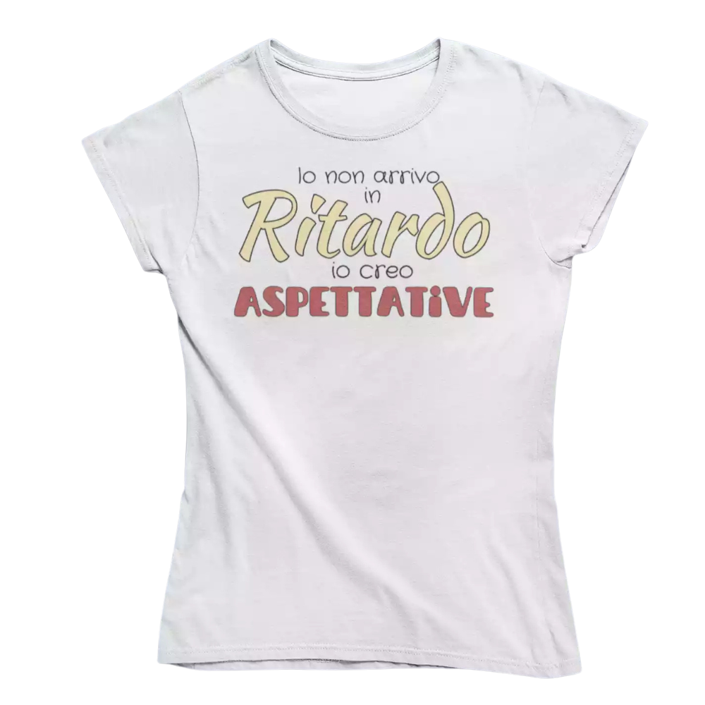 T-Shirt Donna Divertente Con Stampa Io Creo Aspettative